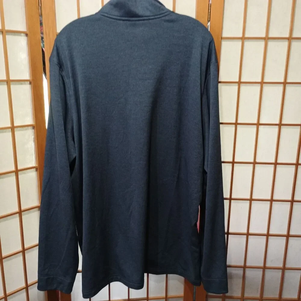 Adidas Golf 2XL Quarter Zip Pullover Blue Fleece Lined Performance Jacket